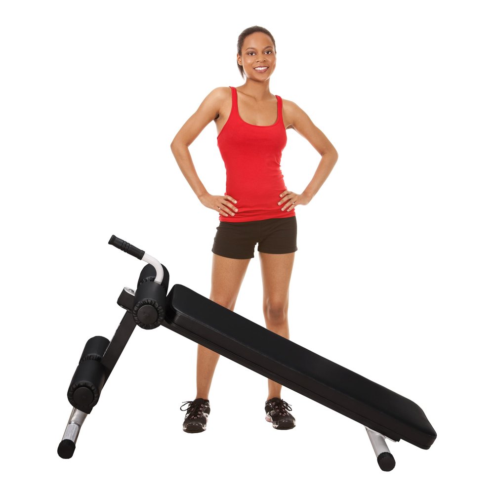 DF6000 Abdominal Crunch Bench 400 LBS Capacity Adjustable Sit up Bench Ab Training Station for Home Gym by Deltech Fitness