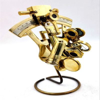 Qarzun Brass Nautical - Sextant Brass 5" Navigation Instrument Sextant Navigation Marine Sextant with Display Stand