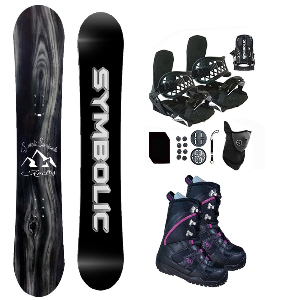 Symbolic Knotty Kids Snowboard & Bindings & Boots Package (4.5 Kid MP235 Boot+Bindg NW-Z45, 139cm Knotty Rocker)