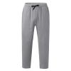 WABEOR Men's Lightweight Linen Capri Pants Loose Fit Elastic Waist Casual Beach Yoga Pants Pockets Drawstring Comfy Trousers Grey view 4