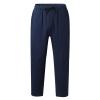 WABEOR Men's Lightweight Linen Capri Pants Loose Fit Elastic Waist Casual Beach Yoga Pants Pockets Drawstring Comfy Trousers Dark Blue view 4