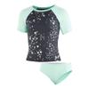 Under Armour Girls' Short Sleeve Rashguard Surf Shirt and Swim Bottoms Set, UPF 50+ Sun Protection, Quick-Dry Bathing Suit, Black, 5 view 1