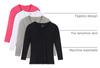 Brix Baby Toddler Girls' Long Sleeve - Tees Crew Neck Cotton Flexy 4 - Pack Ts. (White, Black, Pink, Heather Grey, 2T) view 4