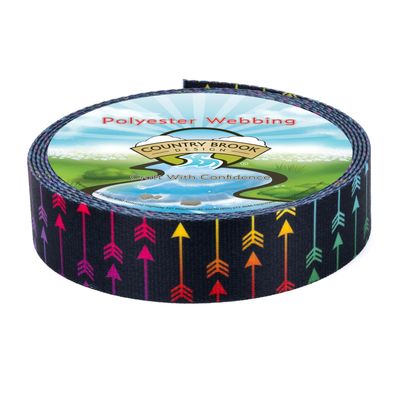 Country Brook Design - Colorful Arrows Polyester Webbing (1 1/2 Inch, 10 Yards)