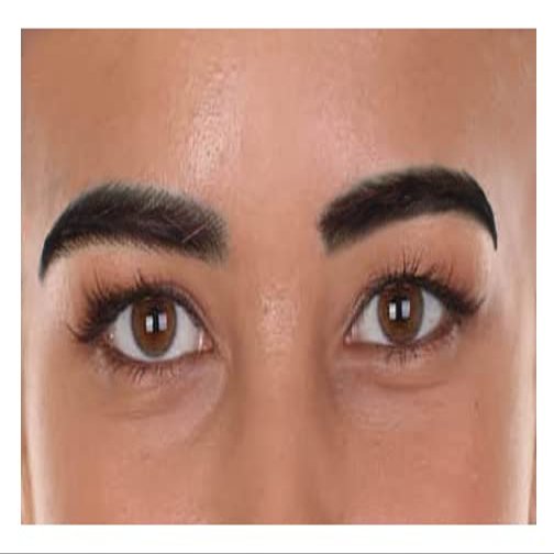 HPO Unisex Fake Human Hair Self Adhesive Bushy Eyebrows | Novelty False Facial Hair | Dark Brown