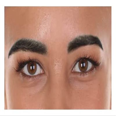 HPO Unisex Fake Human Hair Self Adhesive Bushy Eyebrows | Novelty False Facial Hair | Brown Color