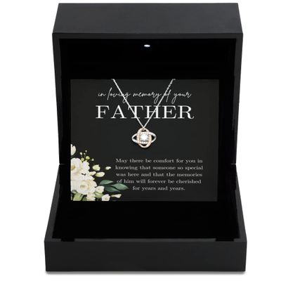 Love Knot Rose Gold Necklace Luxury Box Loss of Father Bereavement Condolence Sympathy Gift to Grieving Friend