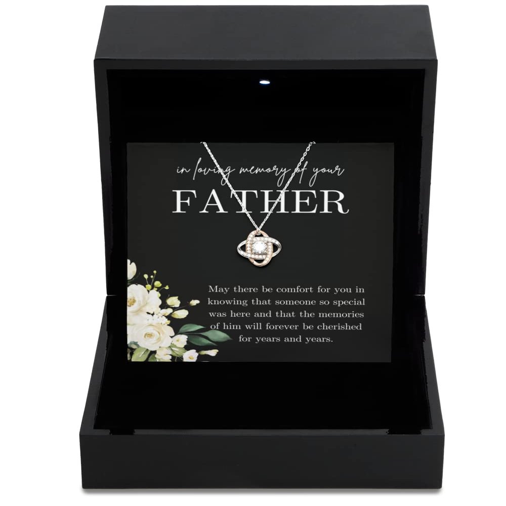 Love Knot Rose Gold Necklace Luxury Box Loss of Father Bereavement Condolence Sympathy Gift to Grieving Friend