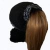 Alexie Inc. Messy Bun Hat w Matching Scarf, Knit, Ear Warmers, Hair Sleeve, Black and White, OS view 4