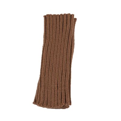 WILLWA Fashion Ladies Knitted Gloves Fingerless Autumn and Winter Warm Outdoor Solid Color Striped Set of Wrist Gloves (Color : Khaki, Size : One Size)
