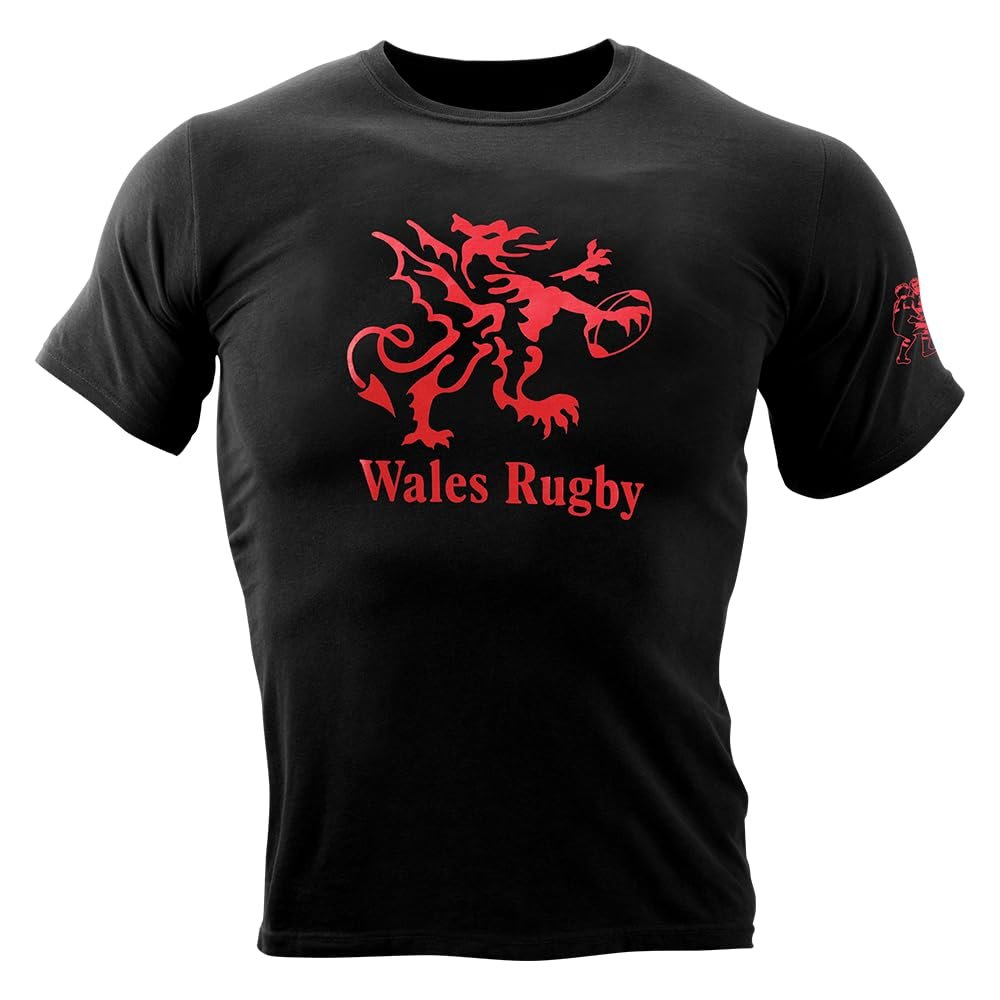 Wales Rugby Logo T-Shirt Black