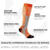 Kickticks Compression Socks 4 Paris for Women & Men 20-30mmhg Knee High Circulation Support for Running Nurse Sport Kinesio Function(Black/Blue/Green/Orange, S/M) view 4