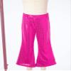 Aislor Girls Shiny Metallic Wide Leg Flare Trousers Stretch Bell Bottoms Modern Hip Hop Jazz Street Latin Dance Pants Hot Pink 3-4 Years view 3