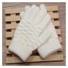 WILLWA Fashion Thick Knitted Gloves Warm Winter Stretch Mittens Girl Solid Finger Gloves (Color : Kids White, Size : Small) view 4