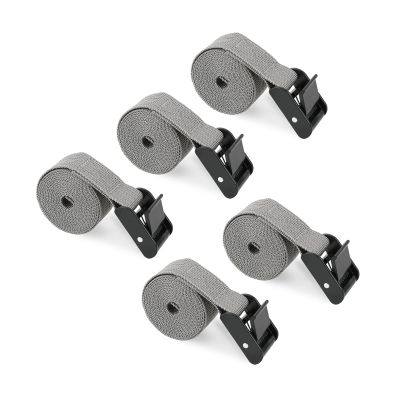 Folgtek 5 Pack Trail & Game Camera Mounting Straps Portable UV Resistant and Foldable Nylon Fiber Strap, Hunting Camera Tree Strap Belts Kit 145cm for Trail Cameras Accessory (Light gray)