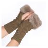 WILLWA Women's Warm Gloves Solid Color Mid-Length Arm Cuff Gloves Winter Elastic Band Wool Knitted Gloves (Color : Rojo, Size : Length 21cm) view 4