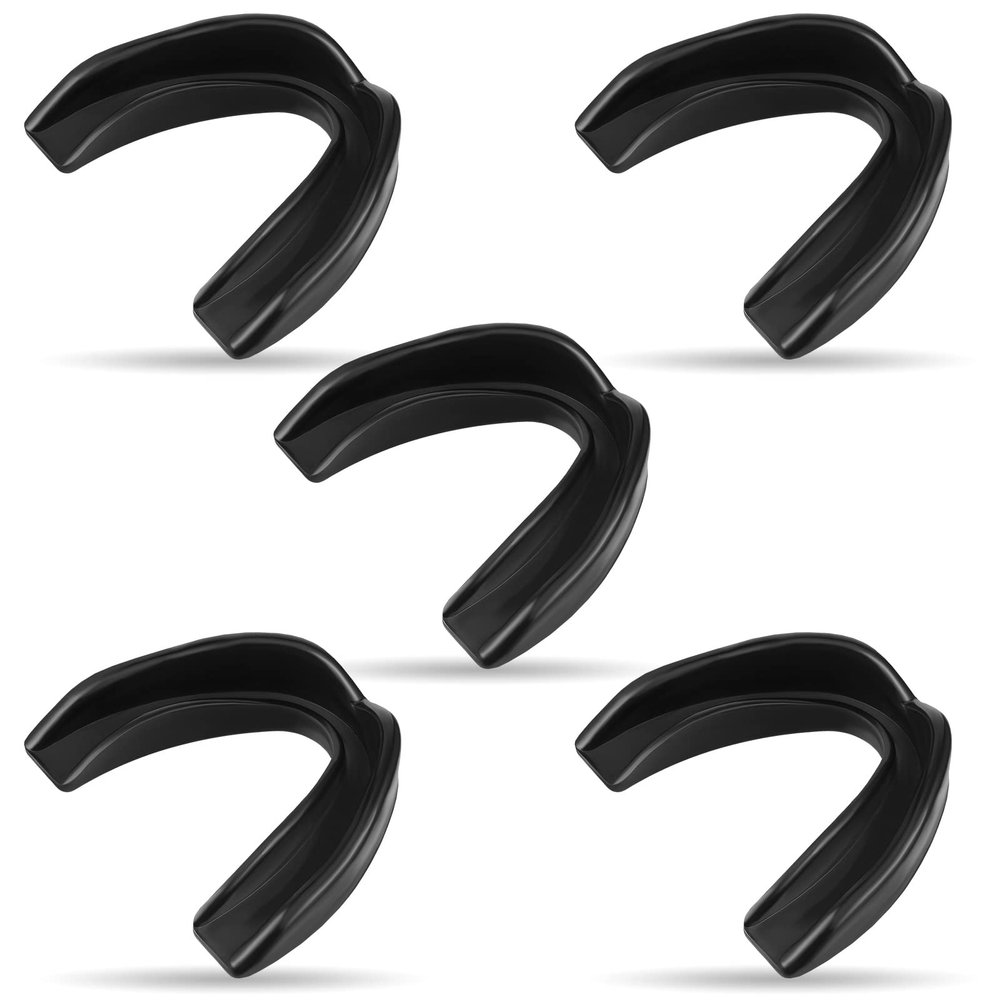 Frienda 5 Pcs Youth Kids Mouth Guard for Sports, Mouthguard for Football Bulk, Adults Boy Girl Sports Athletic Mouthguard for Boxing Basketball Hockey Karate(Black)