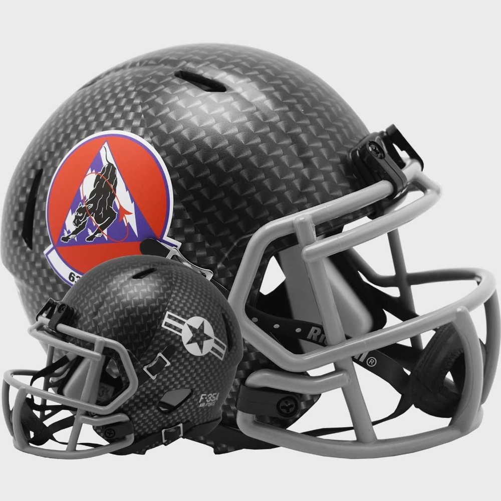 Riddell Air Force Falcons 63rd Fighter Squadron Revolution Speed Mini Football Helmet - Green Gridiron