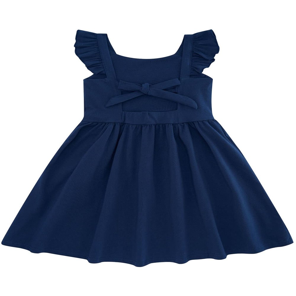 Blue Dresses for Girls 3T 4T Summer Dresses for Girls Tie Back Casual Sleeveless Vintage Sundress
