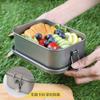 BRASSU Outdoor Pure Titanium Lunch Box Camping bento Box Lunch Box Picnic Box Portable Tableware (Size : 1 800ml) view 2