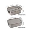 BRASSU Outdoor Pure Titanium Lunch Box Camping bento Box Lunch Box Picnic Box Portable Tableware (Size : 1 800ml) view 3