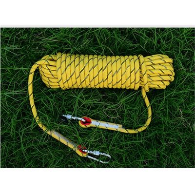 14mm Static Rope Heavy Duty Rock Climbing Rope 32ft 164ft 328ft 656ft High Strength Safety Emergency Ropes Escape Utility Cord for Rappelling Mountaineering Caving Outdoor Camping ( Color : Yellow , S