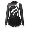 Agoky Girls Shiny Roller Figure Ice Skating Dress Long Sleeve Mesh Splice Gymnastic Outfit Illusion Ballet Dancewear White 12 Years view 1