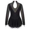 Agoky Girls Shiny Roller Figure Ice Skating Dress Long Sleeve Mesh Splice Gymnastic Outfit Illusion Ballet Dancewear White 12 Years view 2