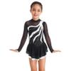 Agoky Girls Shiny Roller Figure Ice Skating Dress Long Sleeve Mesh Splice Gymnastic Outfit Illusion Ballet Dancewear White 12 Years view 3