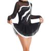 Agoky Girls Shiny Roller Figure Ice Skating Dress Long Sleeve Mesh Splice Gymnastic Outfit Illusion Ballet Dancewear White 12 Years view 4