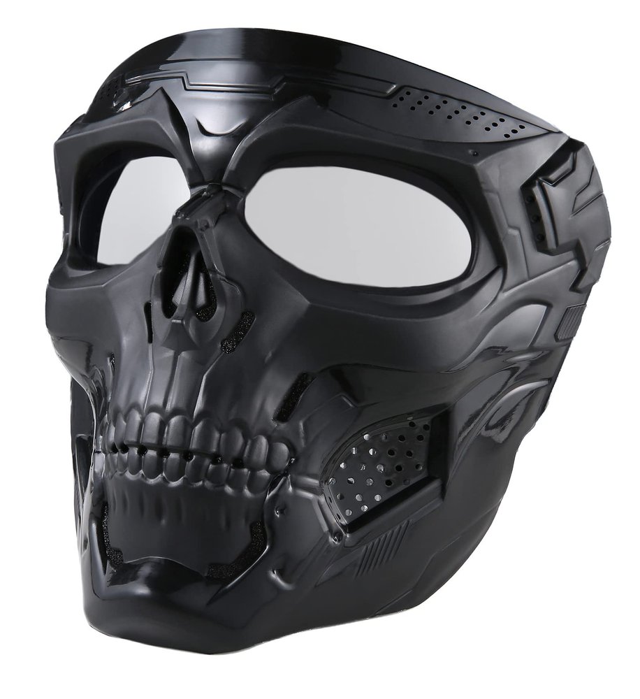 Airsoft Skull Mask Full Face Tactical Masks with PC LensResistant Army Fans Supplies Tactical Mask for Halloween Paintball Game Movie Props Party and Other Outdoor Activities