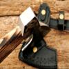 Fully Customized Carbon Steel Axe | Handmade Functional Axe | Viking Axe with Olive Wood Handle view 3