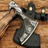 Fully Customized Carbon Steel Axe | Handmade Functional Axe | Viking Axe with Olive Wood Handle view 4