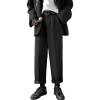 Men's Loose Straight Casual Trousers Solid Color Texture Mopping Trousers Straight Spring Men's Long Stilt Pants (Black,Medium) view 1
