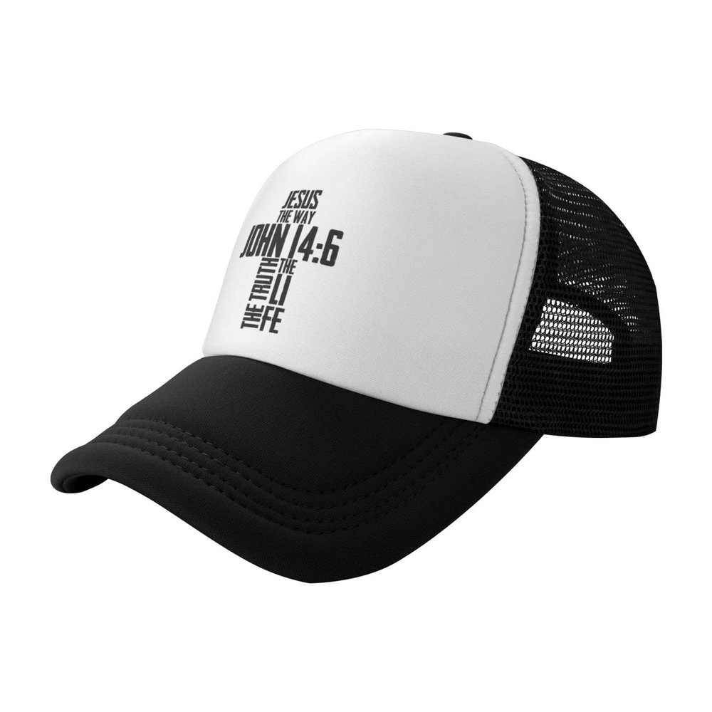 Christian Bible Verse Jesus The Way John 14:6 Trucker hat Men Baseball Cap Black Hats Sun Dad Hat Women Cowboy hat
