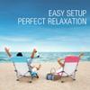 HAUSHOF High Back Beach Chair, Mesh Back Folding Chair, Lightweight Low Seat Camping Chairs with Cup Holder, Carry Bag, Padded Armrest for Outdoor Beach Lawn Camping Picnic Festival view 3