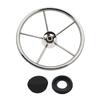 KAOLALI 13-1/2" Boat Marine 5 Spoke Destroyer Stainless Steel Steering Wheel view 4