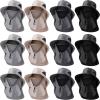 12 Pcs Fishing Sun Hat for Men Women Wide Brim UV Sun Protection Cap Summer Outdoor Hiking Hat with Neck and Face Flap for Adults, 4 Colors view 1