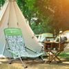 VILLEY Low Beach Chair, High Back Folding Beach Chair for Adults, Lightweight and Portable for Outdoor, Beach, Camping, Lawn, Music Festival, with Cup Holder and Carry Bag-Green Tropical Leaves view 2
