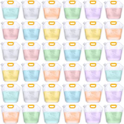Tessco for you 36 Pcs 1.3 Gallon Collapsible Water Storage Bag Water Container Emergency Jug Plastic Storage Pouch Freezable Carrier Tank Foldable Bottle for Outdoor Sport Camping (Clear)