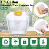 Tessco for you 36 Pcs 1.3 Gallon Collapsible Water Storage Bag Water Container Emergency Jug Plastic Storage Pouch Freezable Carrier Tank Foldable Bottle for Outdoor Sport Camping (Clear) view 2