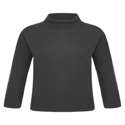 WinChang Kids Boys Girls Turtleneck Thermal Underwear Winter Baselayer Shirts Long Sleeve Solid Sweater Pullover Black 2-3 Years