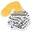 Kingdder 100 Pcs Metal Referee Whistle Bulk for Coach Whistles for Adults with Lanyard Stainless Steel Sports Whistle Emergency Loud Sound Whistle for Teachers Polices School Sports(Yellow) view 1