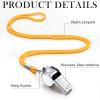 Kingdder 100 Pcs Metal Referee Whistle Bulk for Coach Whistles for Adults with Lanyard Stainless Steel Sports Whistle Emergency Loud Sound Whistle for Teachers Polices School Sports(Yellow) view 3