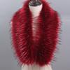 homeemoh Faux Fur Hood Trim Replacement with Buttons, Faux Fur Neck Collar Winter Fluffy Shawls and Wraps for Women,55cm/21.65",Wine Red Jacquard view 2