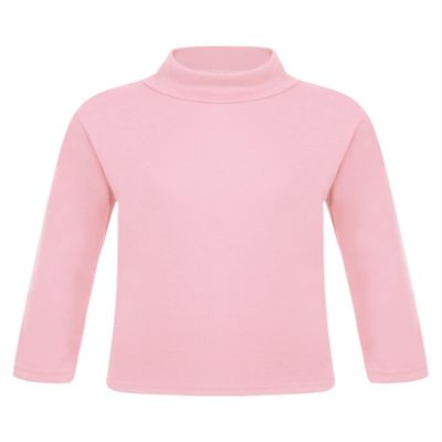 WinChang Kids Boys Girls Turtleneck Thermal Underwear Winter Baselayer Shirts Long Sleeve Solid Sweater Pullover Pink 7-8 Years