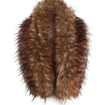 homeemoh Faux Fur Trim for Hood Replacement, Women's Faux Fur Collar Scarf Neck Collar Replacement for Winter Jacket Coat,50cm/19.68",Russet Jacquard