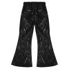 LiiYii Big Girls Boys Hip Hop Modern Jazz Flared Pants Street Dance Trousers Competition Shiny Sequins Pants Black 9-10 Years view 2