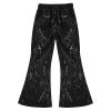 LiiYii Big Girls Boys Hip Hop Modern Jazz Flared Pants Street Dance Trousers Competition Shiny Sequins Pants Black 9-10 Years view 3