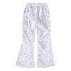 LiiYii Big Girls Boys Hip Hop Modern Jazz Flared Pants Street Dance Trousers Competition Shiny Sequins Pants Silver 13-14 Years view 3